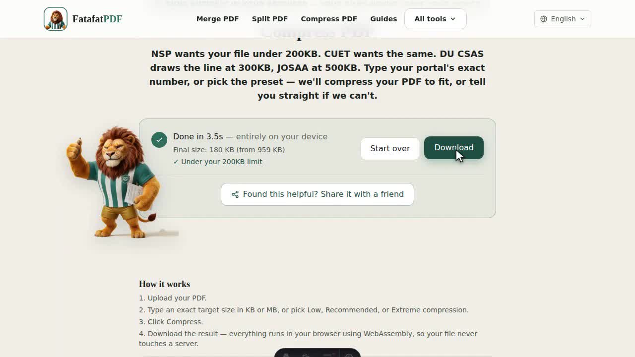 Preview of the Compress PDF walkthrough video