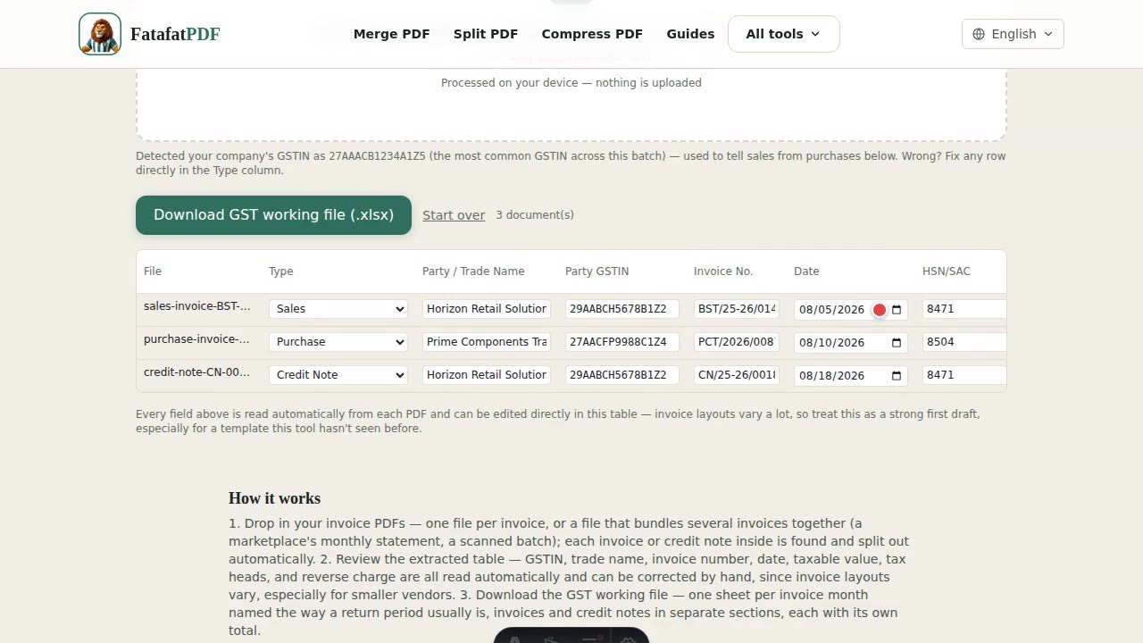 Preview of the PDF Invoices to GST Data walkthrough video
