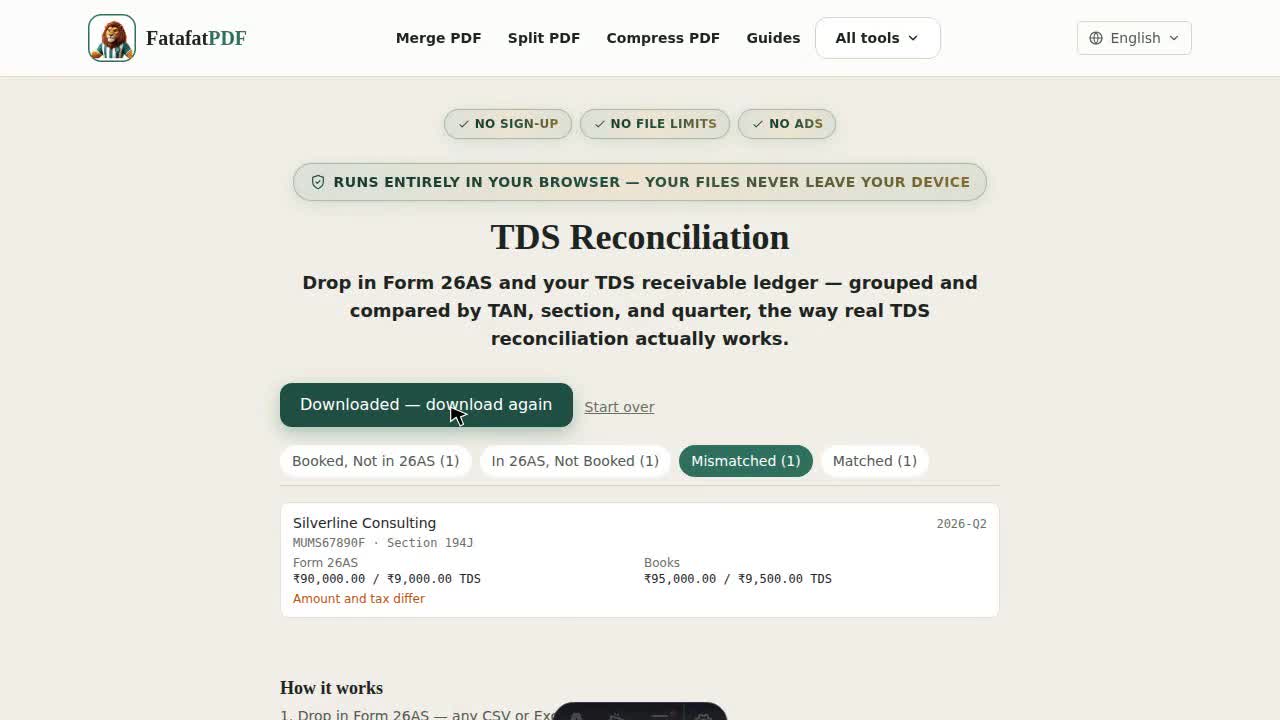 Preview of the TDS Reconcile walkthrough video